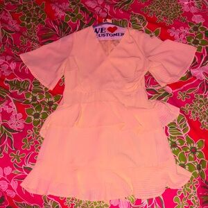 Altar’d State Yellow Tiered Ruffle Dress